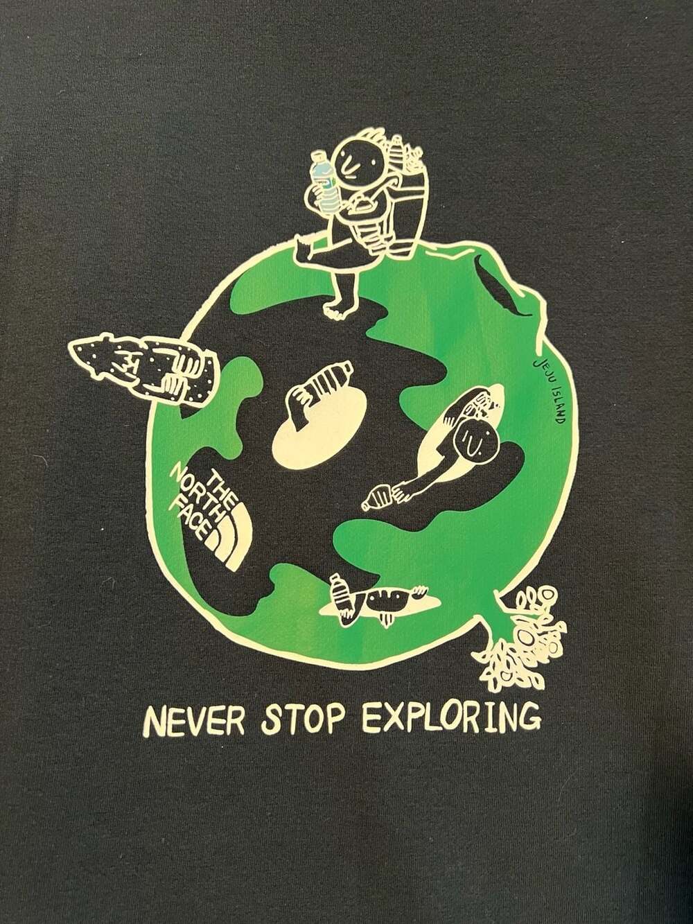 The North Face Jeju Island Eco Graphic T-Shirt, Black, Men's L - Rare Korea Excl